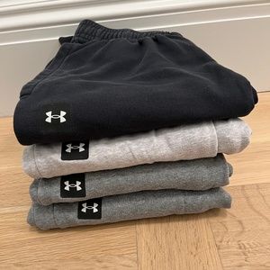 Under Armour UA Mens Rival Fleece Joggers sweatpants, 4 pairs, size medium